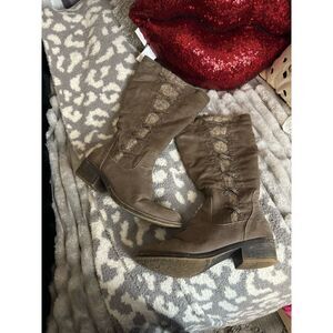 10m cloudwalkers by avenue lace up sweater knee high boots tan